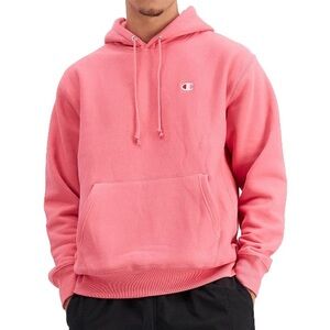Champion Reverse Weave Pullover Hoodie Sweatshirt Pink Size M “C” Logo
